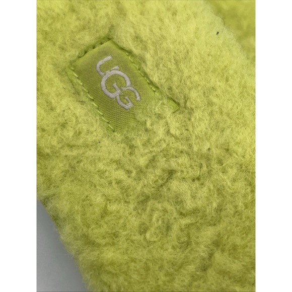 Ugg Plush Cozette Womens 10 Shoe Slipper Electric Lime Sheepskin Slip On Slide - Picture 3 of 7